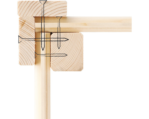 Cadre en bois assemblé avec des vis