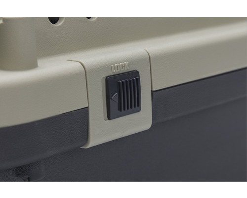 Vue détaillée du loquet d''un conteneur de transport