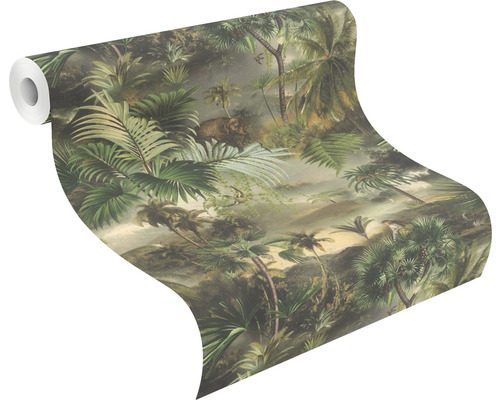 Tapetenrolle mit Dschungelmotiven und tropischen Pflanzen