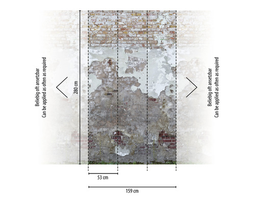 Dimensions d''un papier peint photo avec motif de briques
