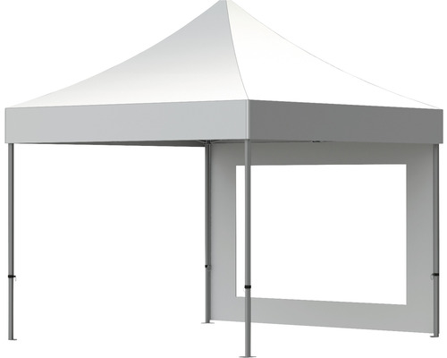 Tente pliante blanche avec cadre et paroi latérale
