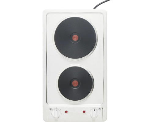 Doppelkochplatte aus Edelstahl mit zwei Kochfeldern