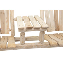 Vue détaillée d''un banc de jardin en bois avec table