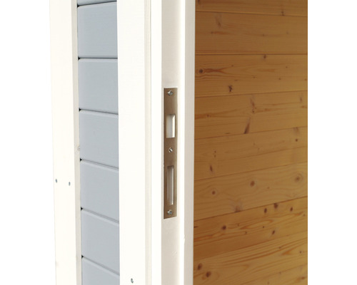 Vue détaillée d''une serrure sur une porte en bois
