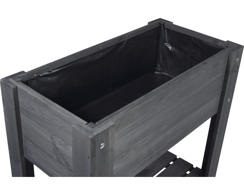 Jardinière surélevée en bois avec film de plantation