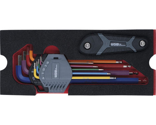 Jeu de clés Allen avec support et support pliant