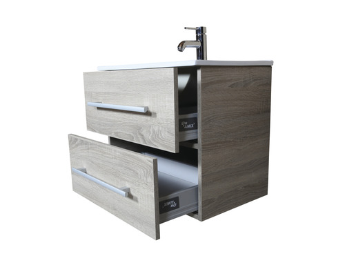 Waschtischunterschrank mit zwei Schubladen und Armatur