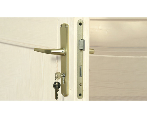 Garniture de porte avec clé dans la serrure