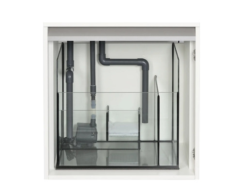 Aquariumunterschrank mit Innenleben, inklusive Rohren und Pumpe