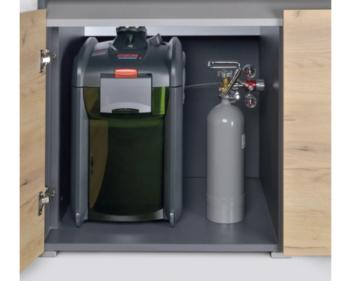 Aquariumunterschrank mit Aussenfilter und CO2 Anlage
