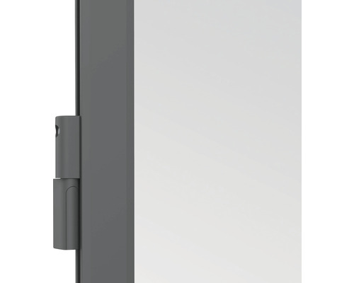 Vue détaillée d''une charnière de porte sur une porte