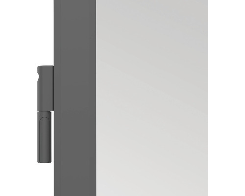 Vue détaillée d''un élément d''armoire avec porte et charnière