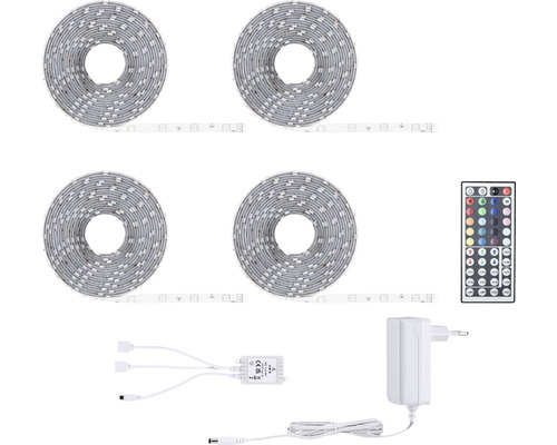 Quatre bandes LED avec télécommande et bloc d''alimentation