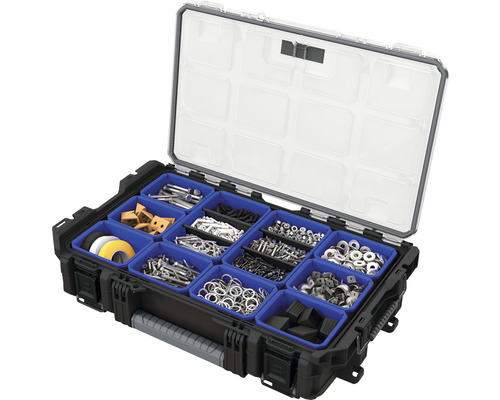 Boîte d''assortiment avec diverses petites pièces telles que vis et écrous