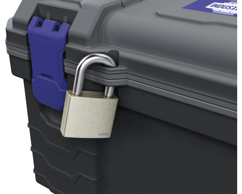 Werkzeugkiste mit Vorhängeschloss für erhöhte Sicherheit