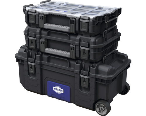 Werkzeugkoffer Stapelturm mit Rollen für den Transport von Werkzeugen