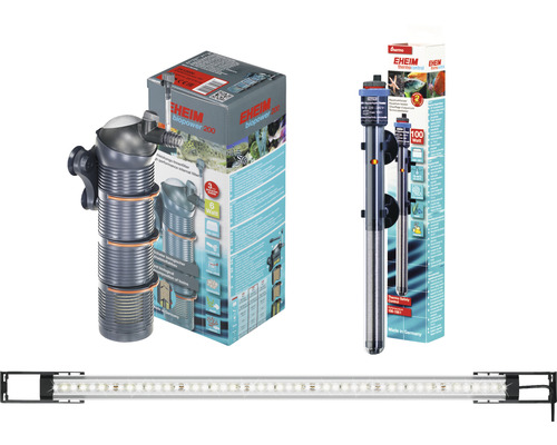 Aquarium Innenfilter, Heizstab und LED Leuchte