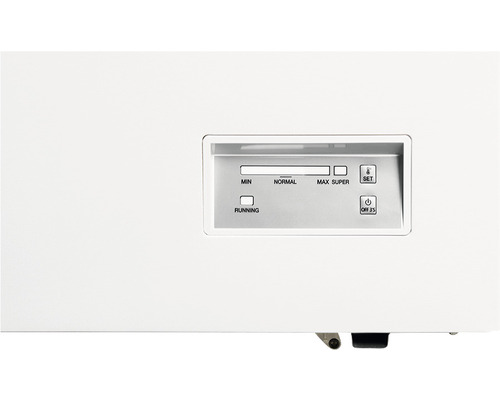 Nahaufnahme des Bedienfelds einer Gefriertruhe mit Temperatureinstellungen