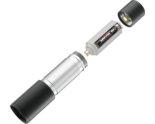 Lampe de poche ouverte avec pile