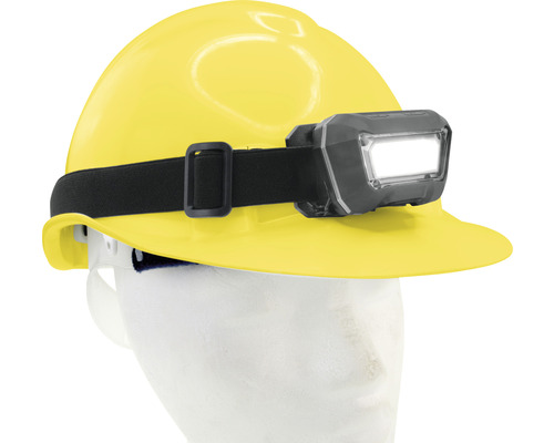 Casque de protection jaune avec lampe frontale