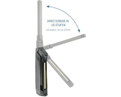 Lampe de travail avec verrouillage en 10 étapes
