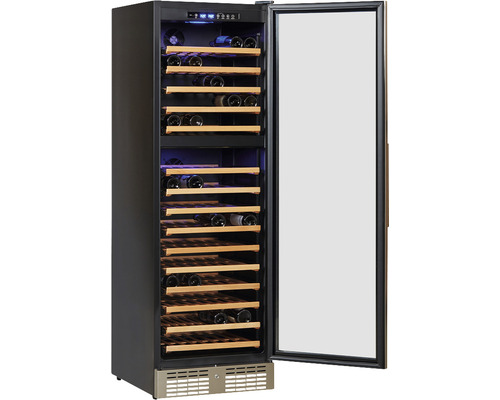 Weinlagerschrank mit Holzböden und Glasfront