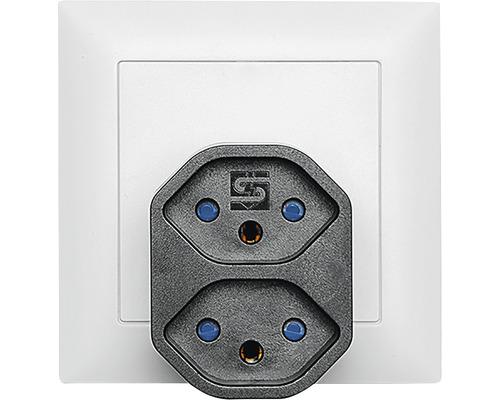 Schutzkontakt-Steckdosenadapter mit zwei Steckplätzen für den Innenbereich
