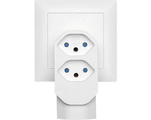 Adaptateur de prise avec deux emplacements pour l''intérieur
