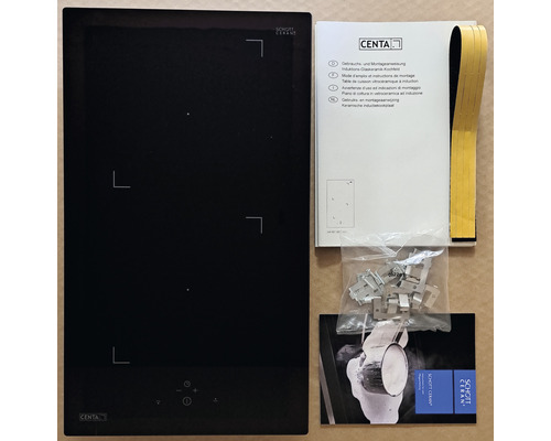 Centa Induktionskochfeld mit Montagezubehör und Bedienungsanleitung