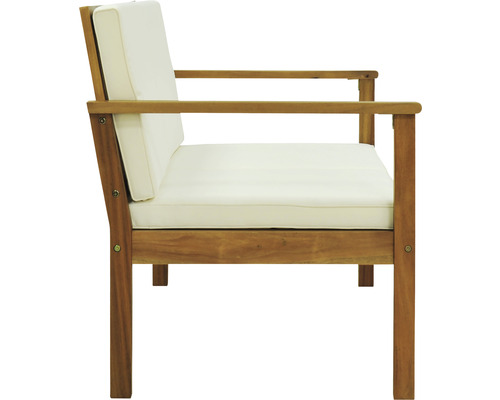 Gartenbank aus Akazienholz mit Polster