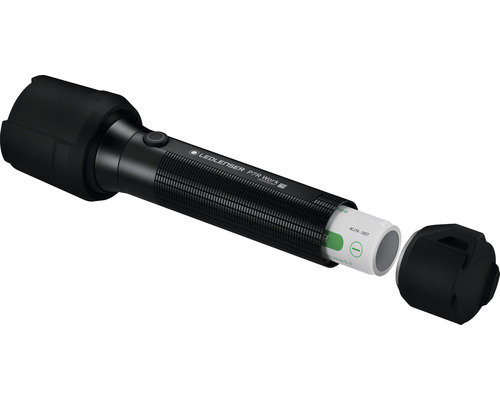 Lampe de poche Ledlenser P7R Work avec compartiment à piles ouvert