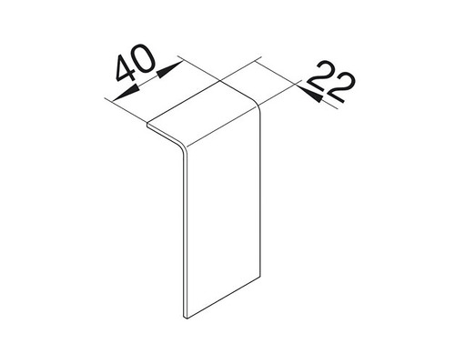 Technische Zeichnung eines Winkels mit den Maßen 40 und 22