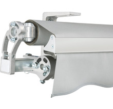 Vue détaillée d''un store banne avec mécanisme et toile