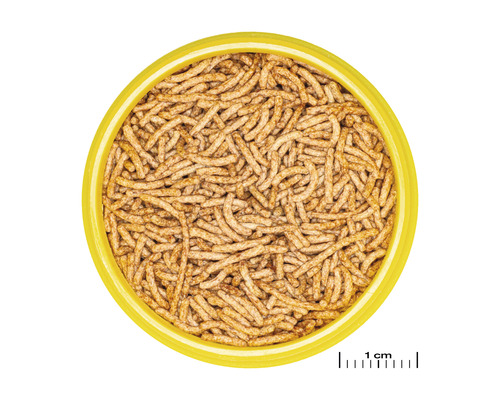 Remplissage pour nichoir dans un récipient jaune