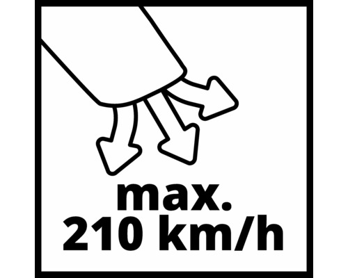 Symbol für maximale Blasgeschwindigkeit von 210 Kilometer pro Stunde