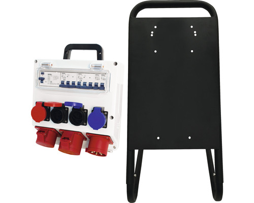 Boîtier de distribution de chantier avec châssis de support