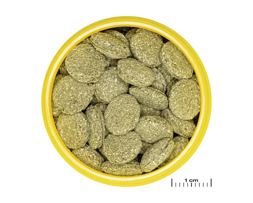 Granulés de nourriture pour lapins dans un bol jaune