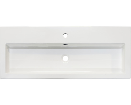 Rechteckiges Keramikwaschbecken mit Hahnloch und Überlauf