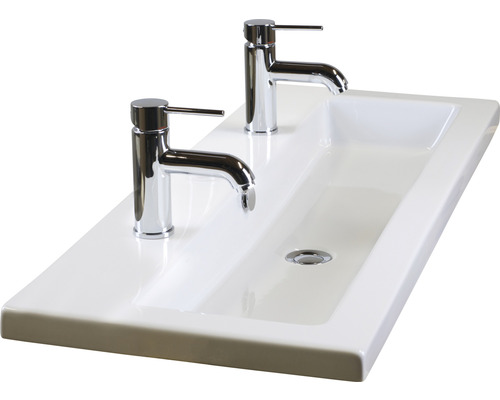 Double vasque avec deux robinets