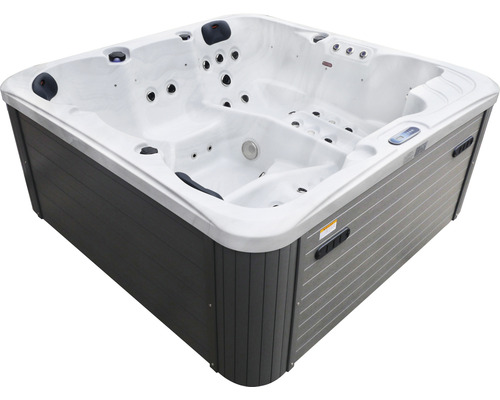 Quadratischer Whirlpool mit mehreren Sitzen und Düsen