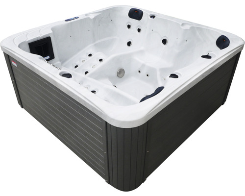 Quadratischer Whirlpool mit Düsen und Kopfstützen