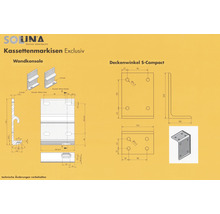 SOLUNA Kassettenmarkise Exclusiv 5x3 Stoff Dessin 320234 Gestell E6EV1 silber eloxiert Antrieb links inkl. Motor und Wandschalter