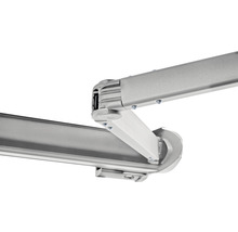 SOLUNA Kassettenmarkise Exclusiv 5x3 Stoff Dessin 320234 Gestell E6EV1 silber eloxiert Antrieb links inkl. Motor und Wandschalter