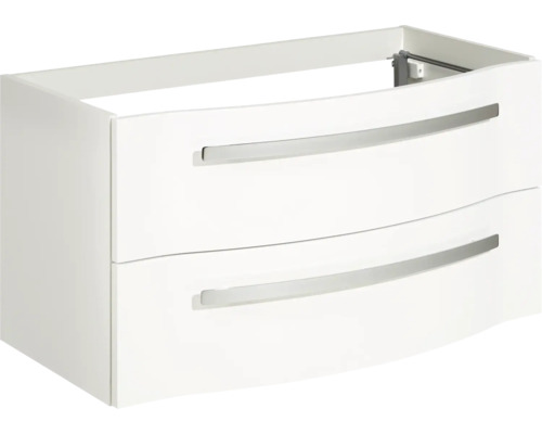 Weisser Waschtischunterschrank mit zwei Schubladen