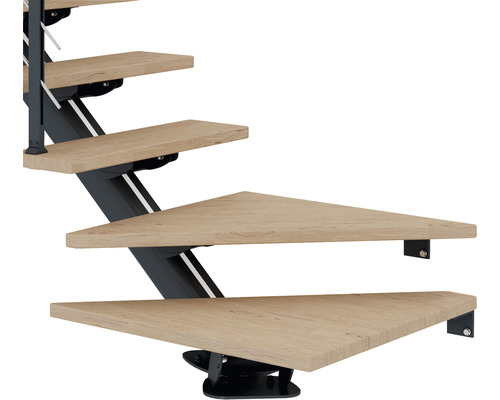 Marches triangulaires en bois d''un escalier