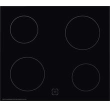 Plaque de cuisson noire avec quatre zones de cuisson