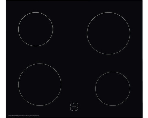 Plaque de cuisson noire avec quatre zones de cuisson