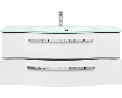 Waschtischunterschrank mit zwei Schubladen, Waschbecken und Armatur