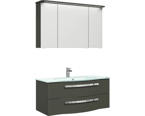 Badmöbelset mit Spiegelschrank, Waschtisch und Waschbecken