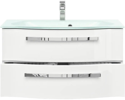 Waschtischunterschrank mit zwei Schubladen, Waschbecken und Armatur